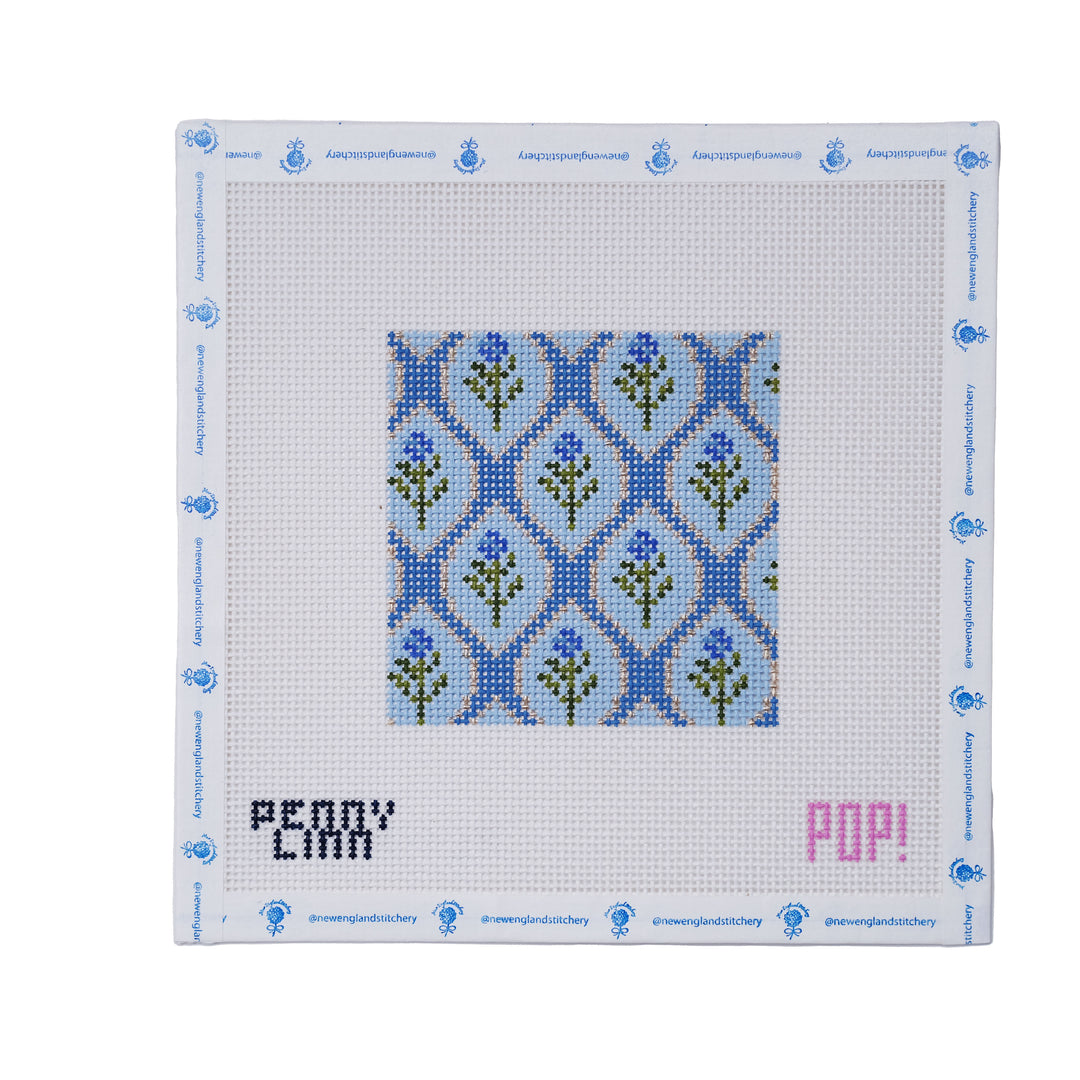 Blue Floral Square