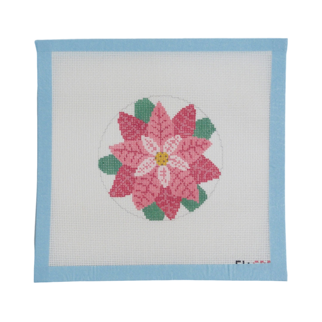 Poinsettia Round Ornament