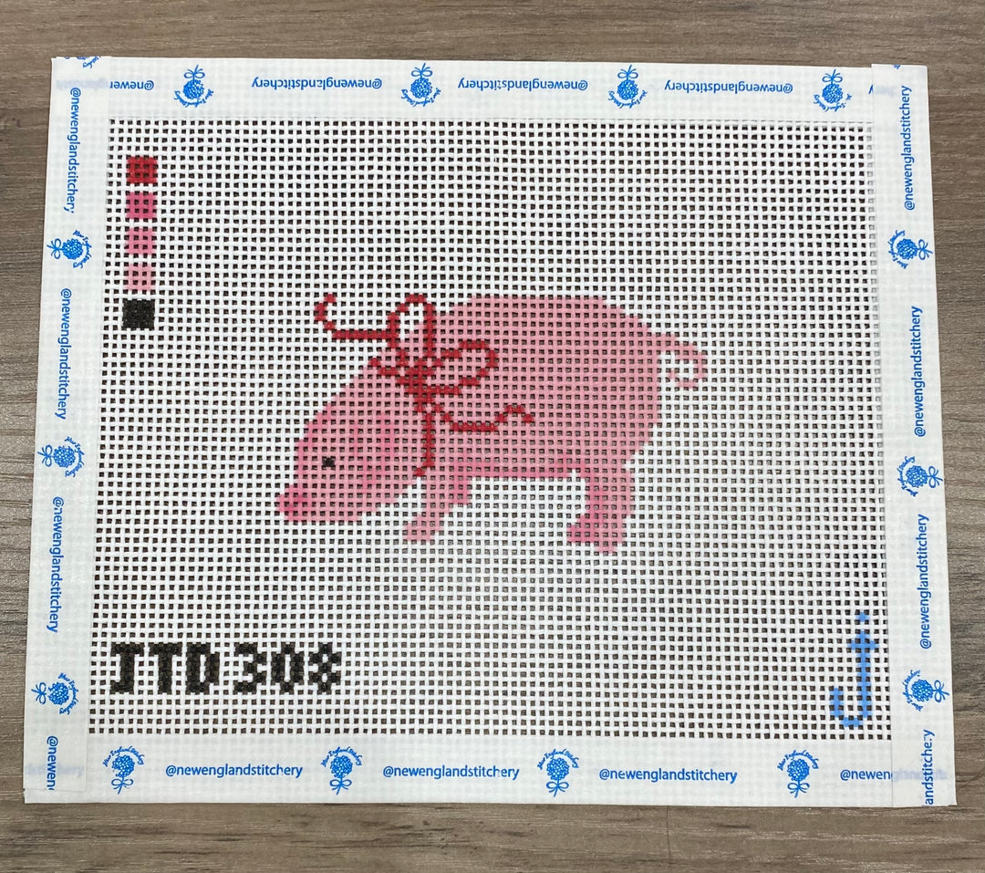 Pig with Red Bow