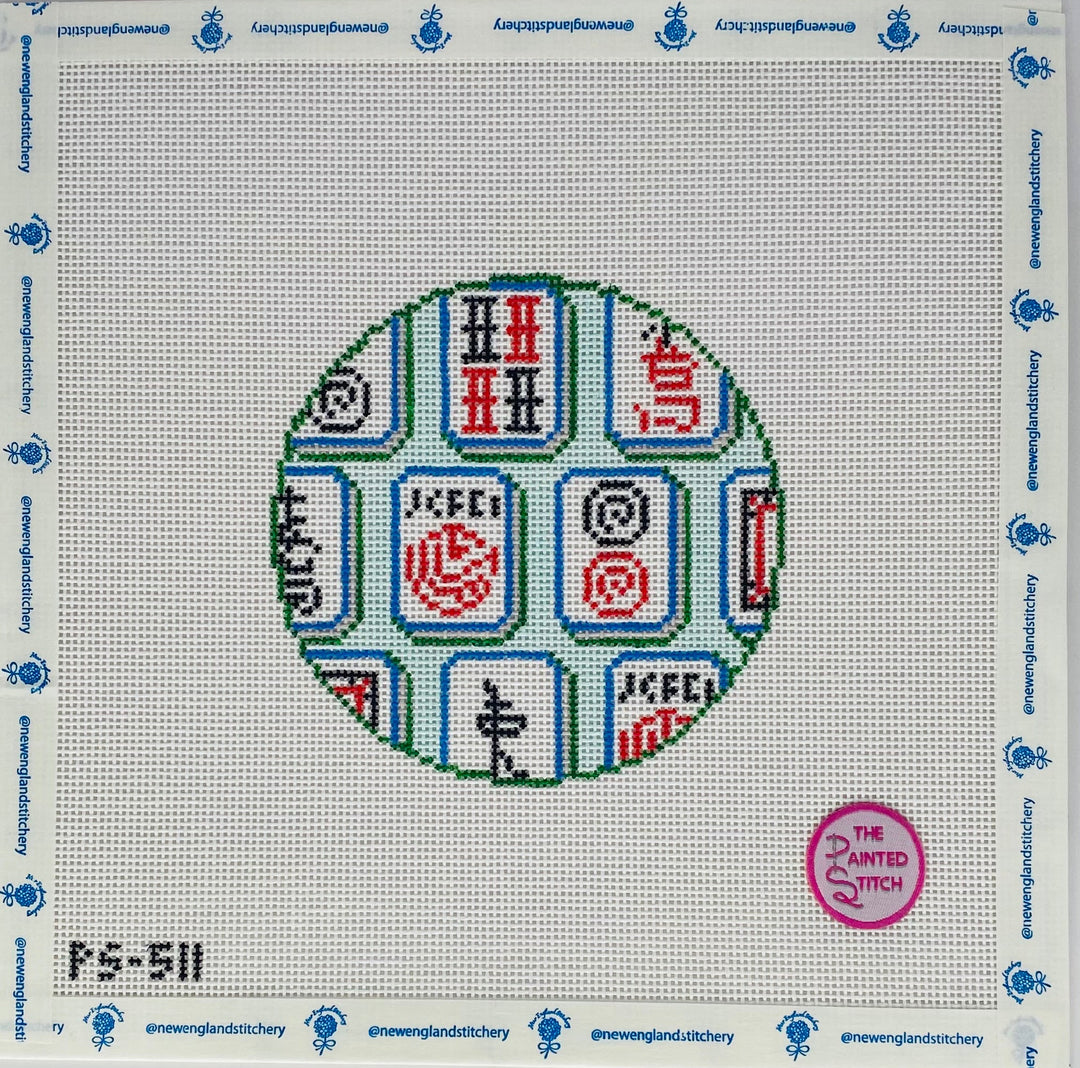 Mahjong Tiles Round - Jewel Tones