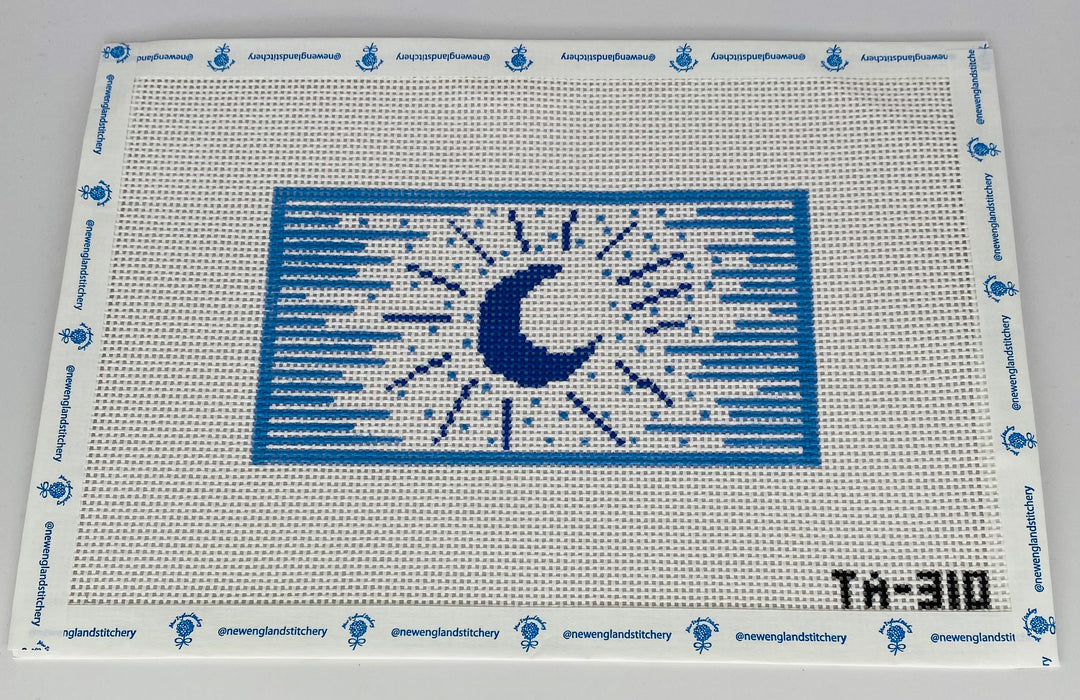 Blue and White Moon Eyeglass Case