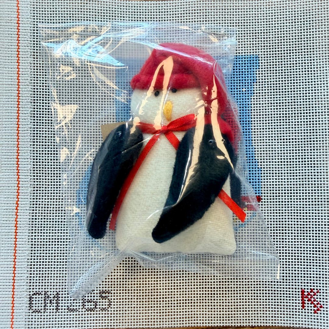 Penguin Skiing Mini Sock with Penguin Insert - CM265