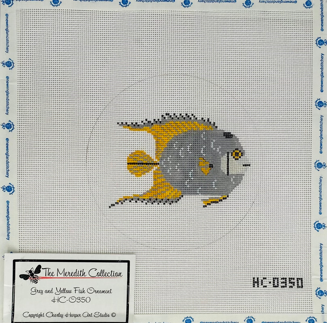Grey and Yellow Fish Ornament