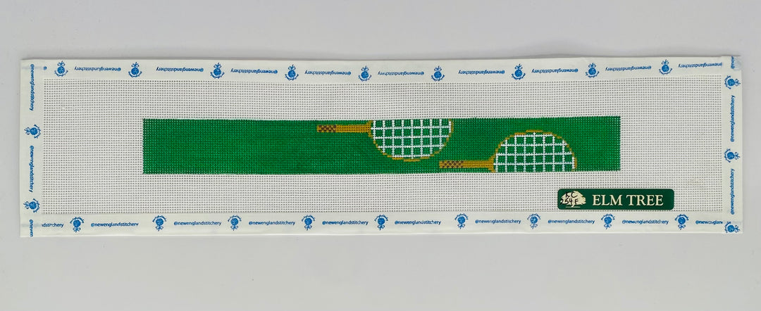 Tennis Rackets Green Fob with Room for Initials