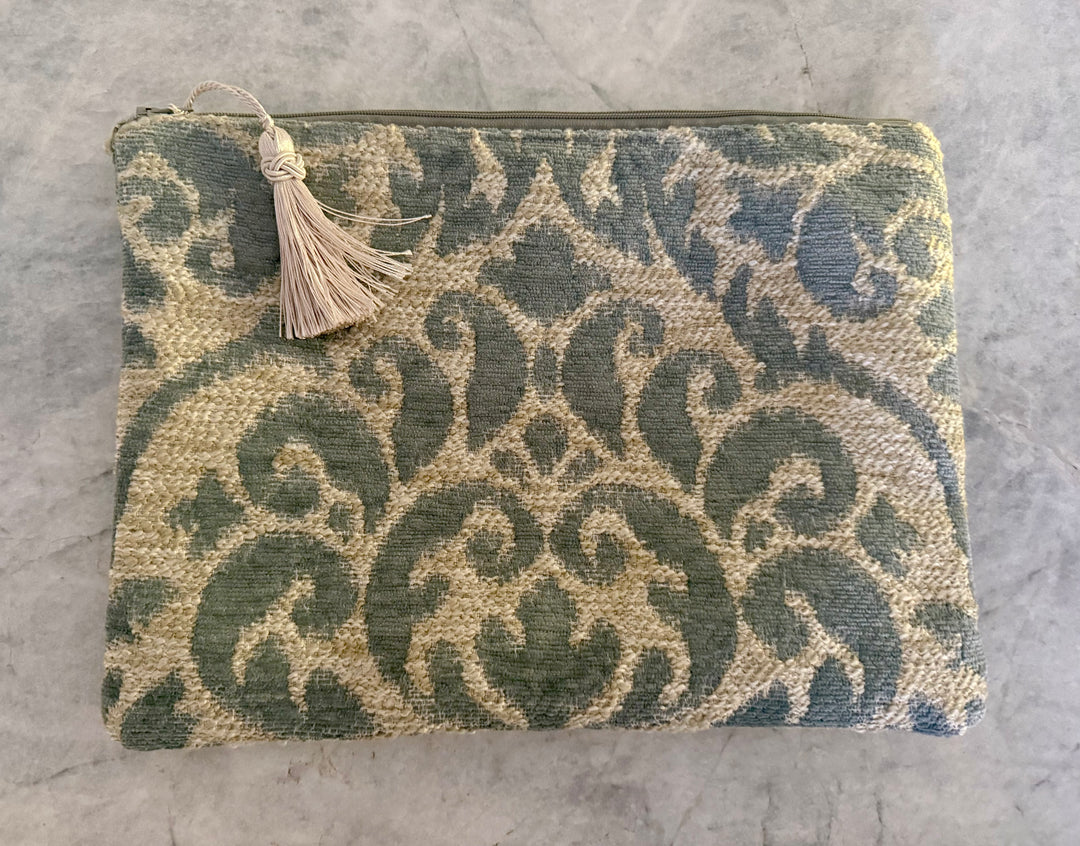 Light Blue Arabesque Pattern Anna Clutch