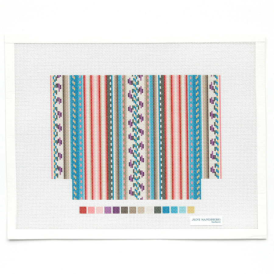 French Stripe Gusset Zipper Bag