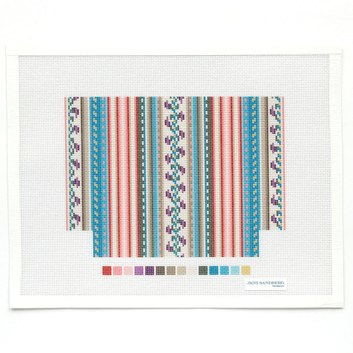 French Stripe Gusset Zipper Bag