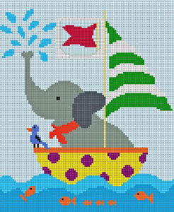 Elephant in Boat Tooth Fairy Pillow
