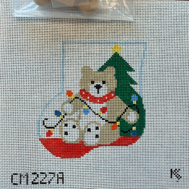Christmas Teddy Bear Mini Sock with Teddy Bear Insert - CM227A