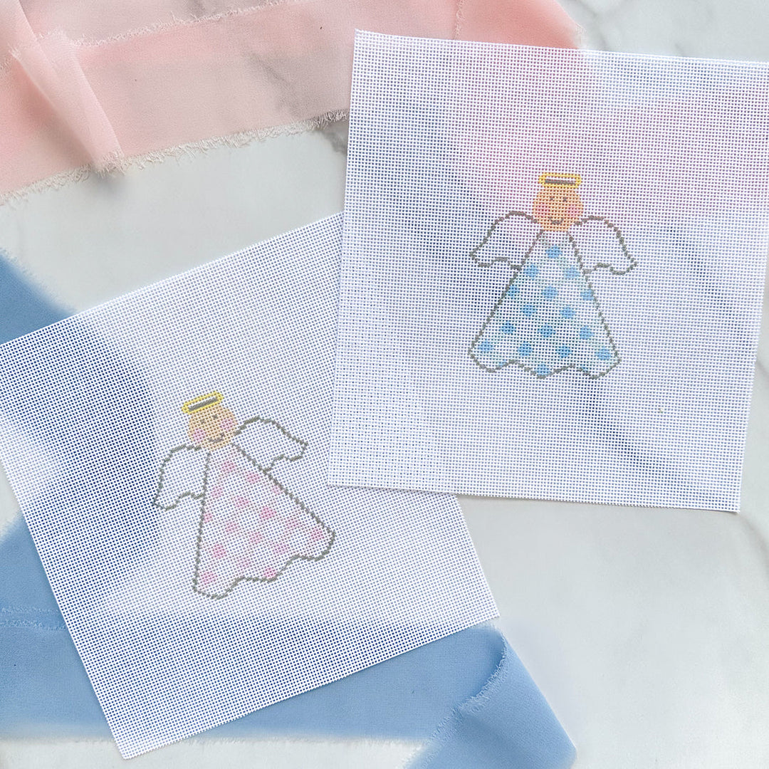 For Pete's Sake Pottery Angel: Blue Gingham