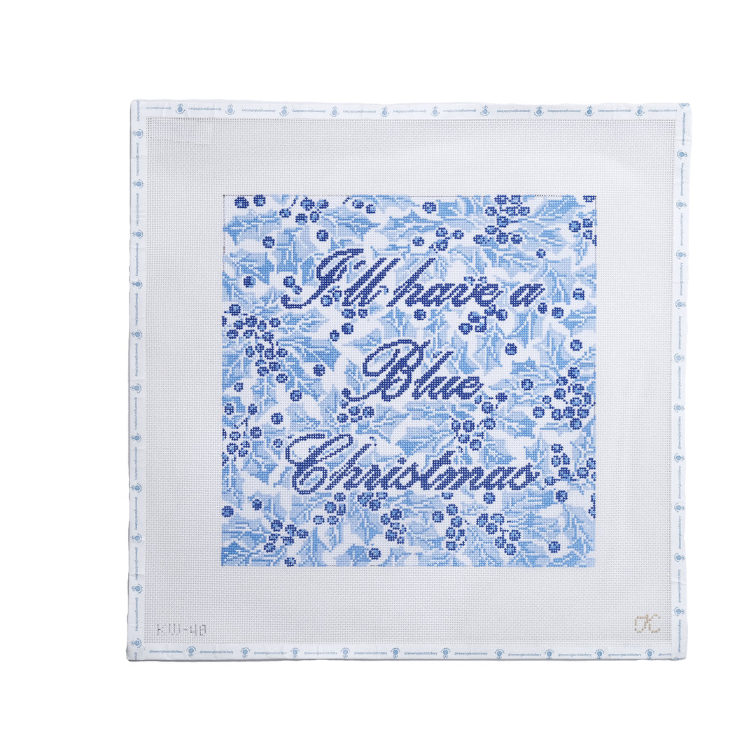 Blue Christmas Pillow