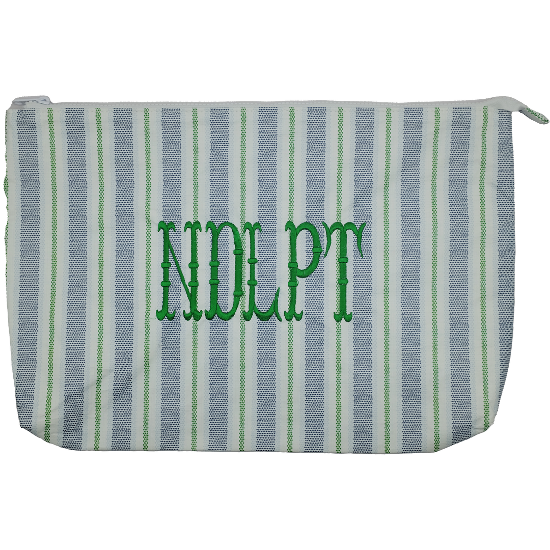 Blue and Green Stripe Stash Bag