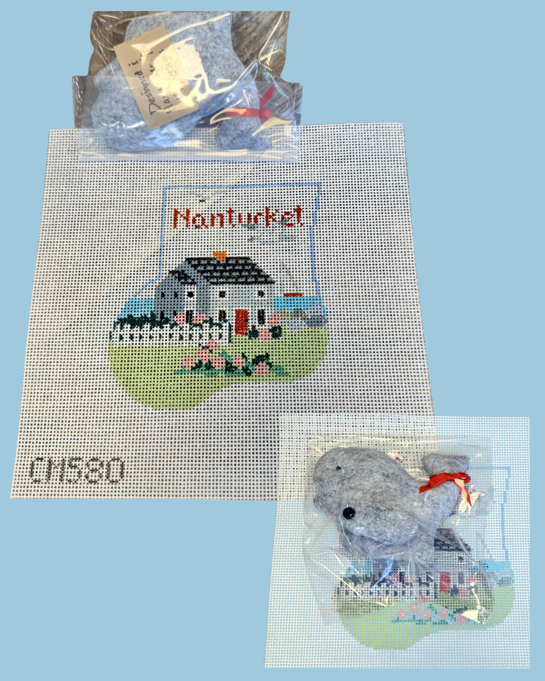 Nantucket Mini Sock with Whale Insert - CM580