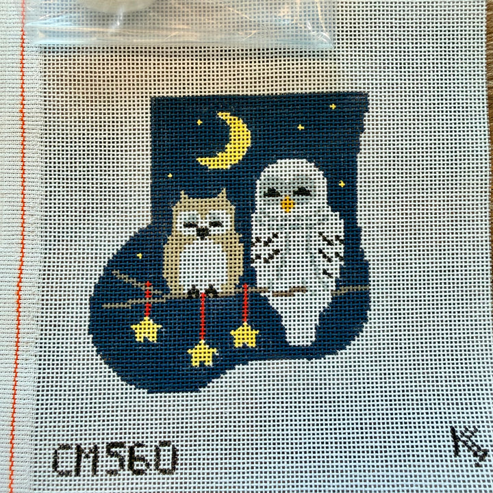 Starry Night Owls Mini Sock with Snowy Owl Insert - CM560