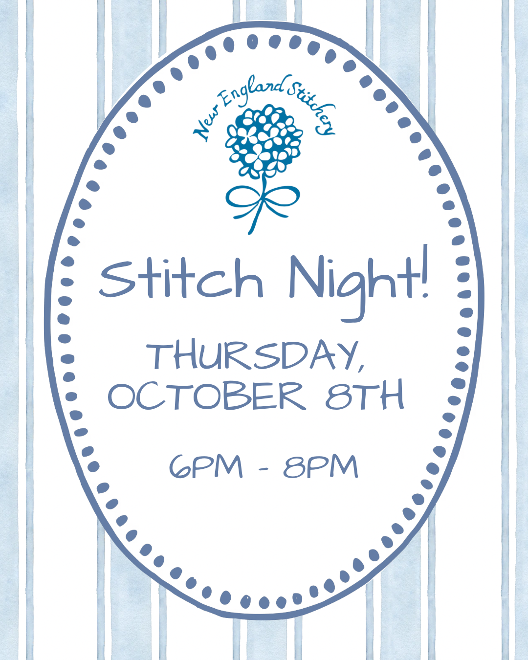 Stitch Night! Oct. 8th (6pm - 8pm)