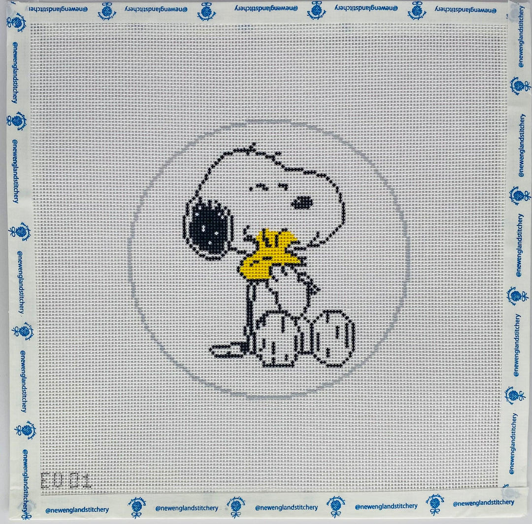 Snoopy Hugging Woodstock Round