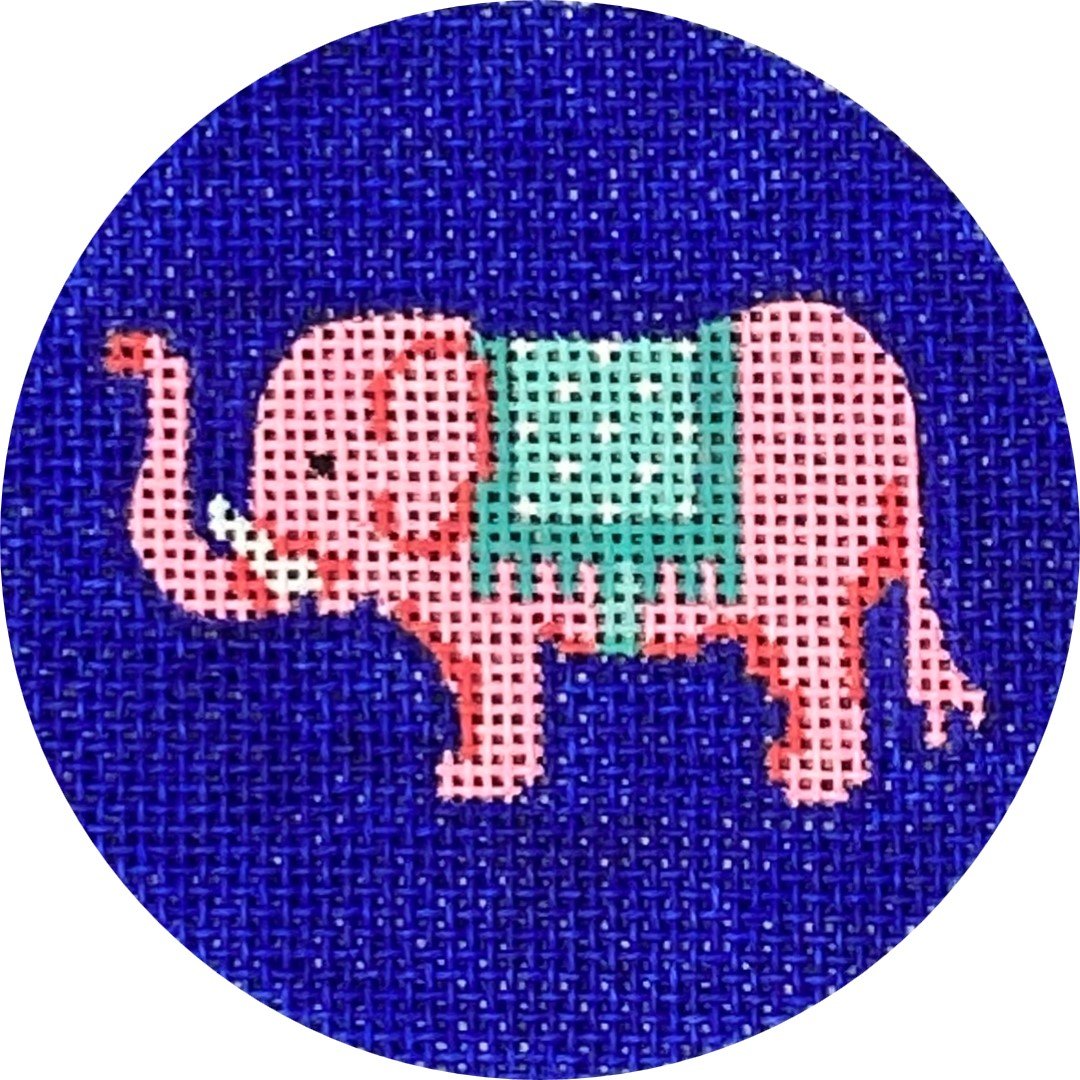 Pink Elephant on Royal Blue