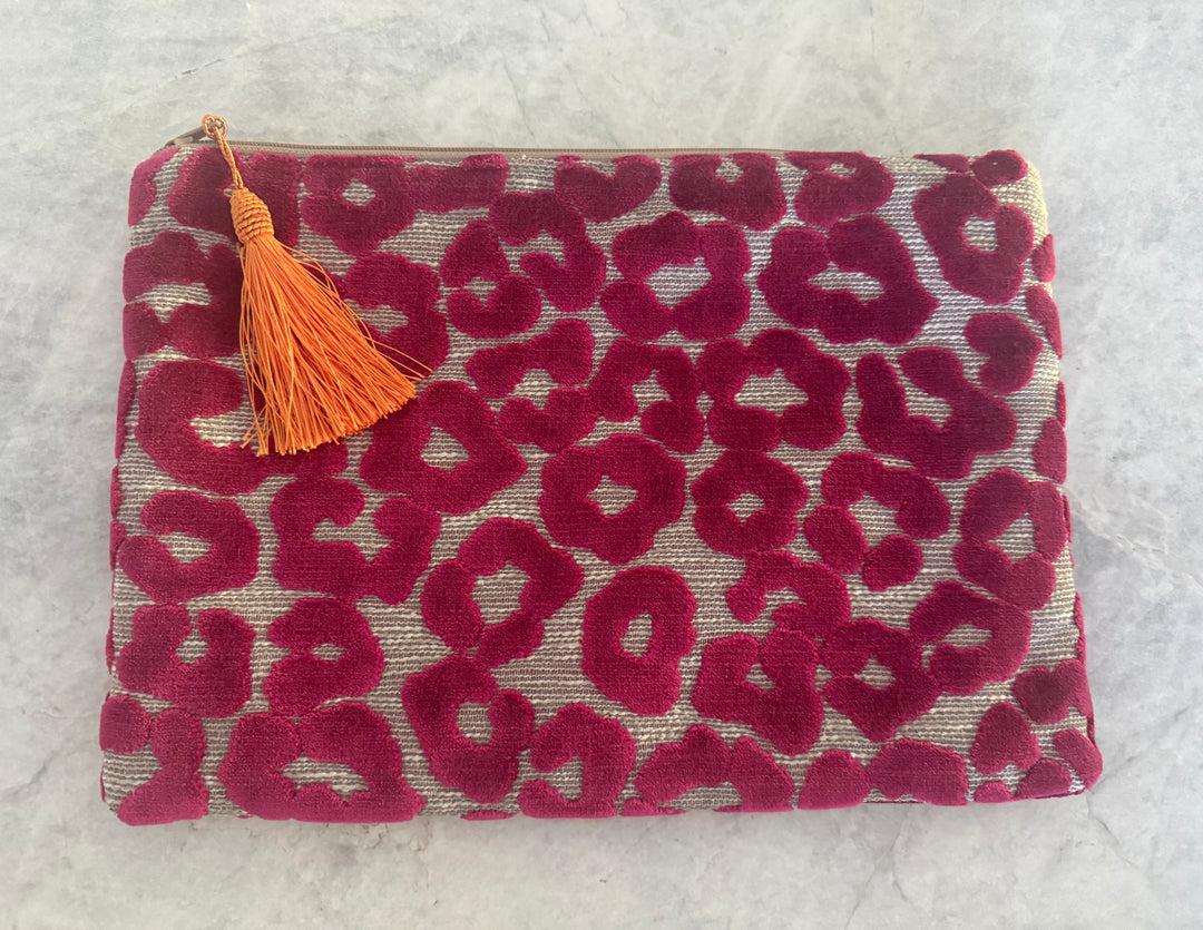 Fuchsia Leopard Print Anna Clutch