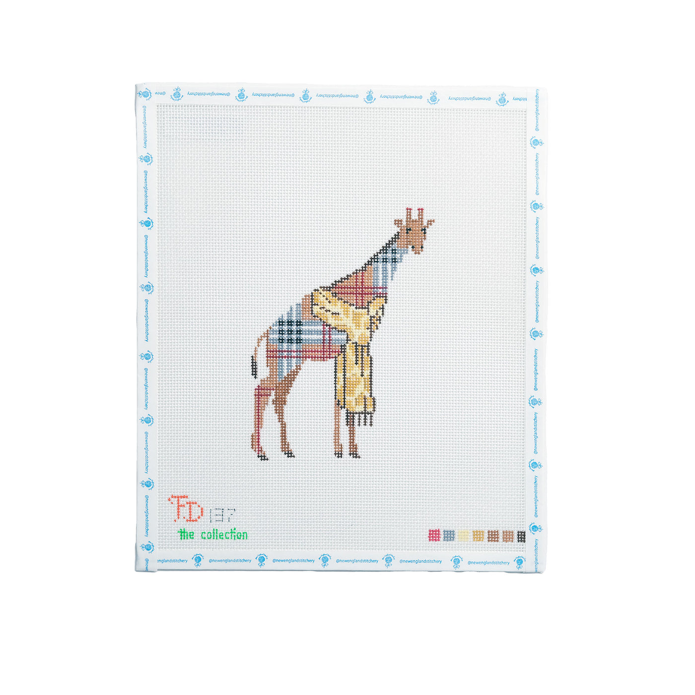Plaid Giraffe in Spotted Scarf