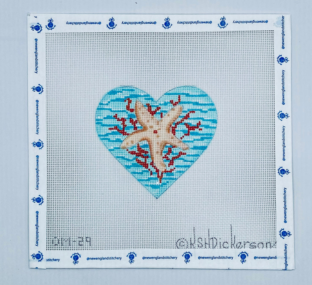 Heart with Starfish and Coral