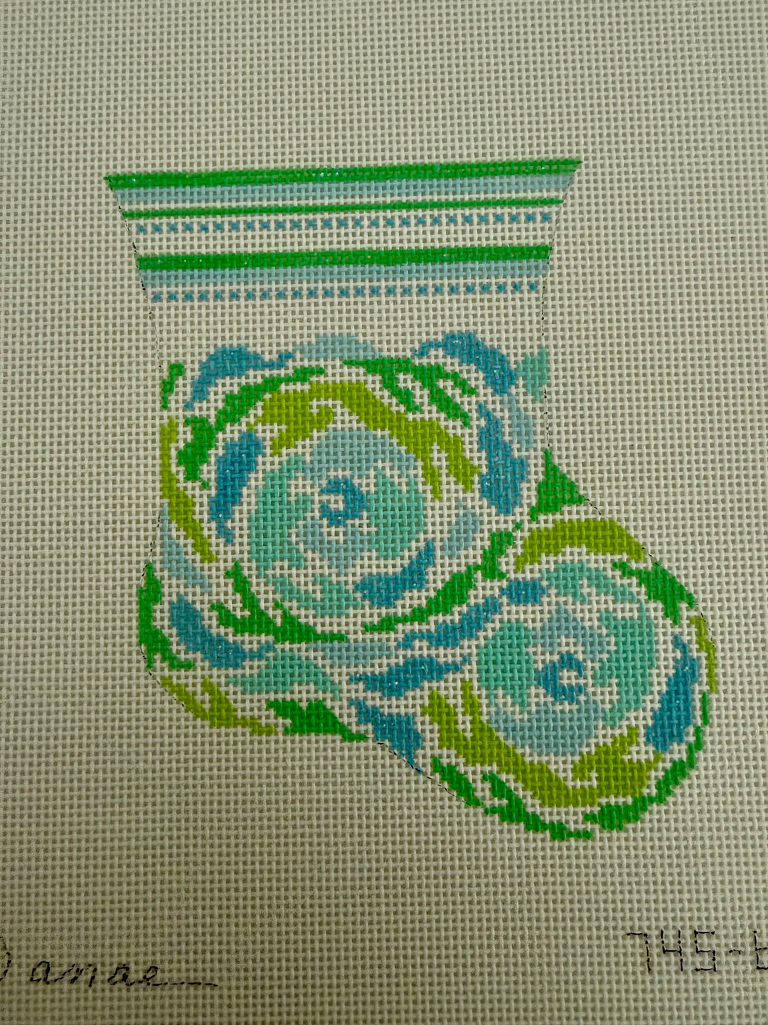 Blue Floral Mini Sock
