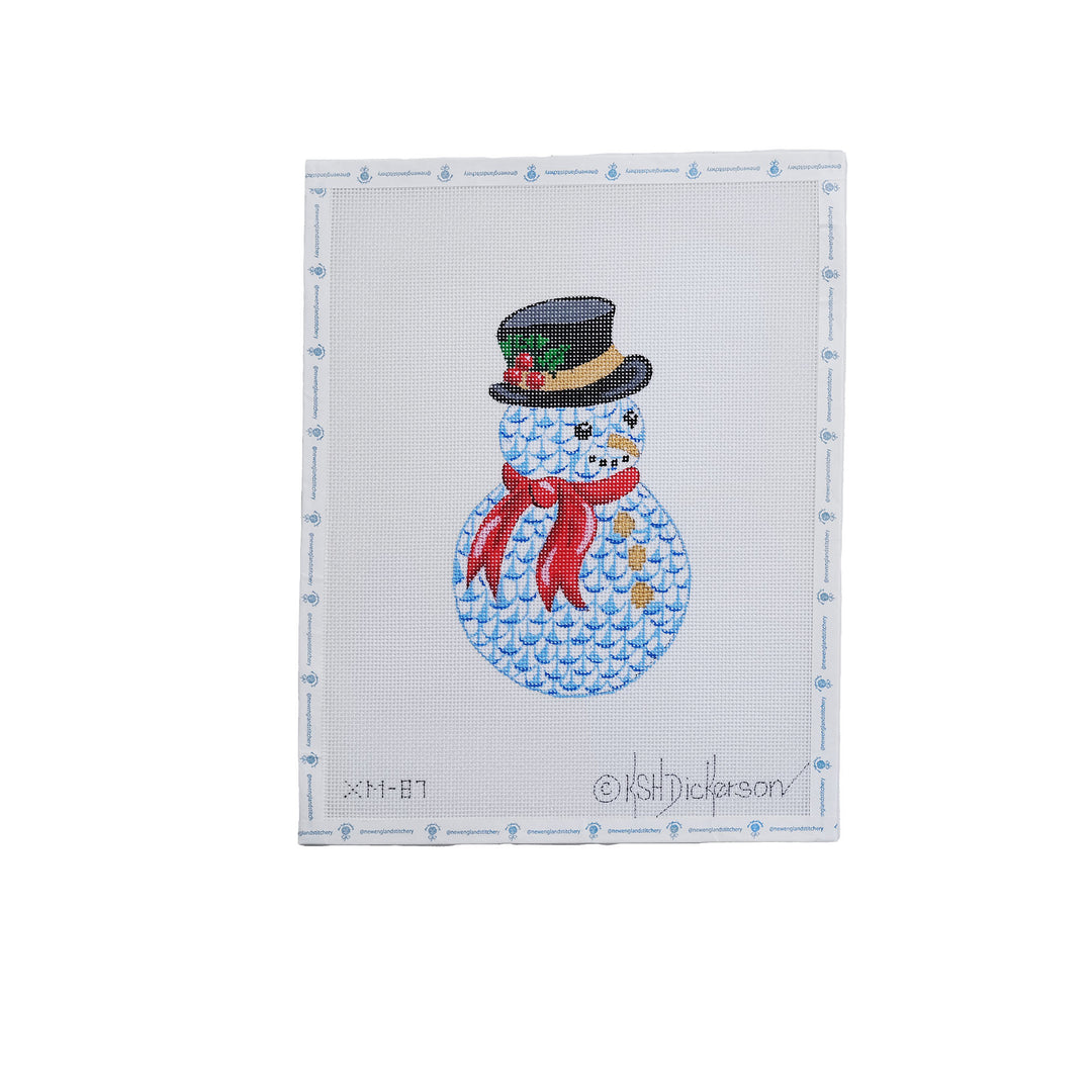 Fishnet Blue Snowman