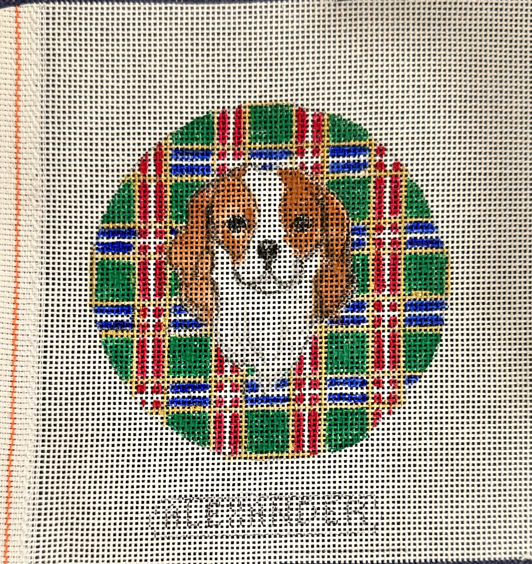 Cavalier Puppy on Plaid