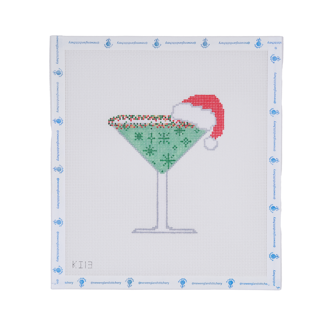 Grasshopper Martini with Santa Hat