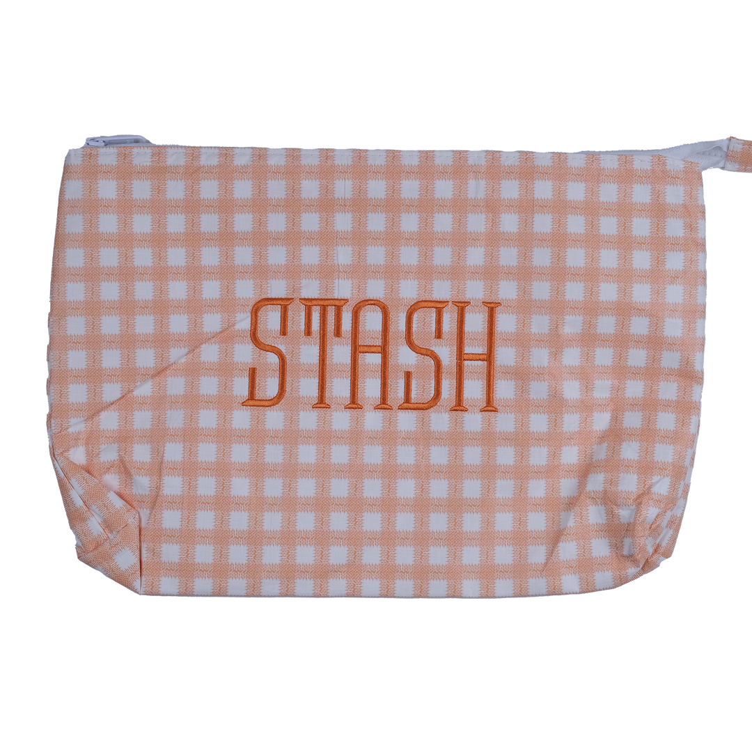 Orange Gingham Stash Bag