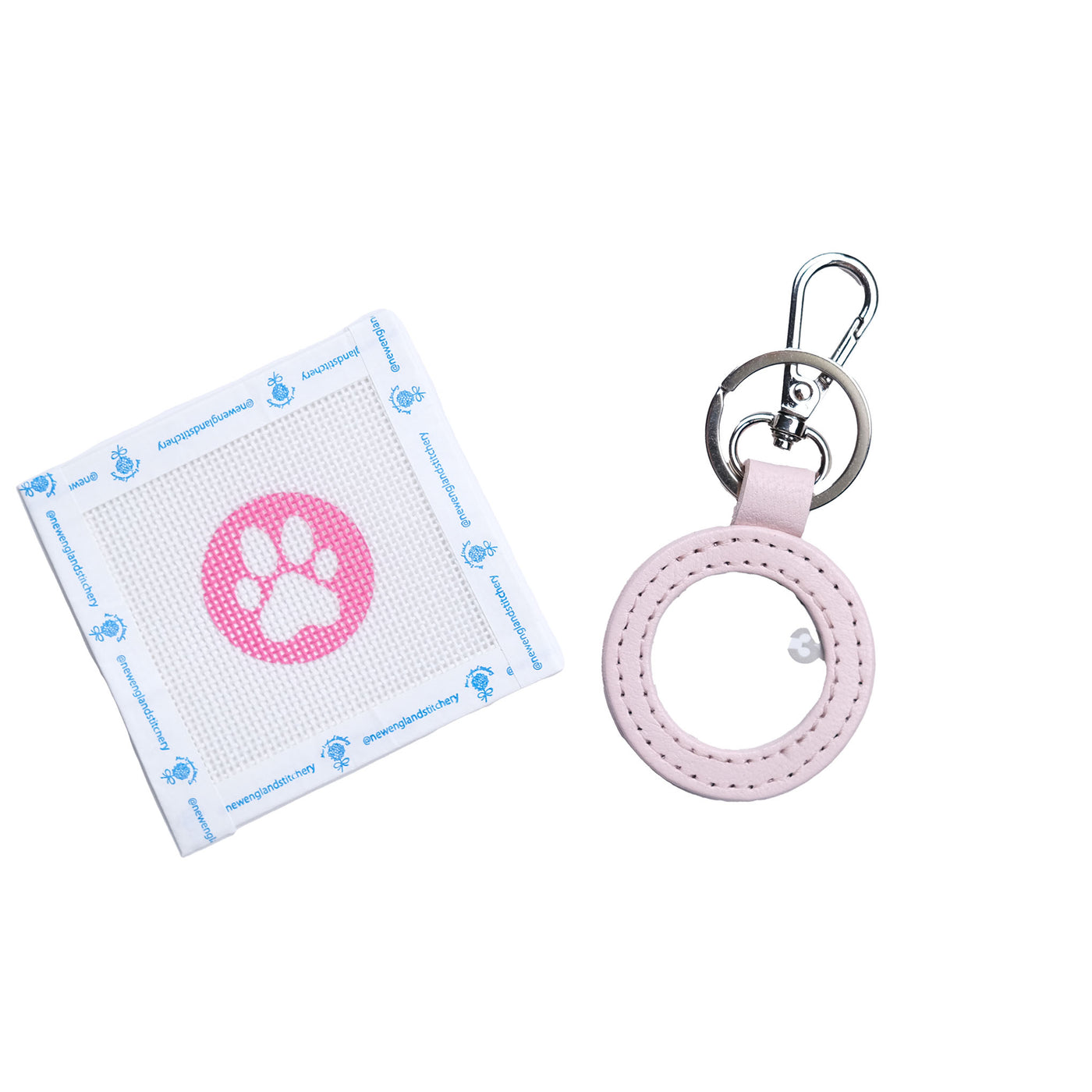 Pink Paw Canvas and Light Pink Fob