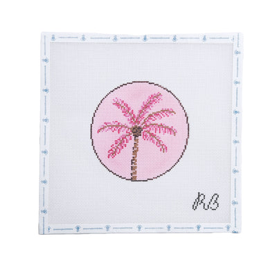 Pink Palm Tree Round
