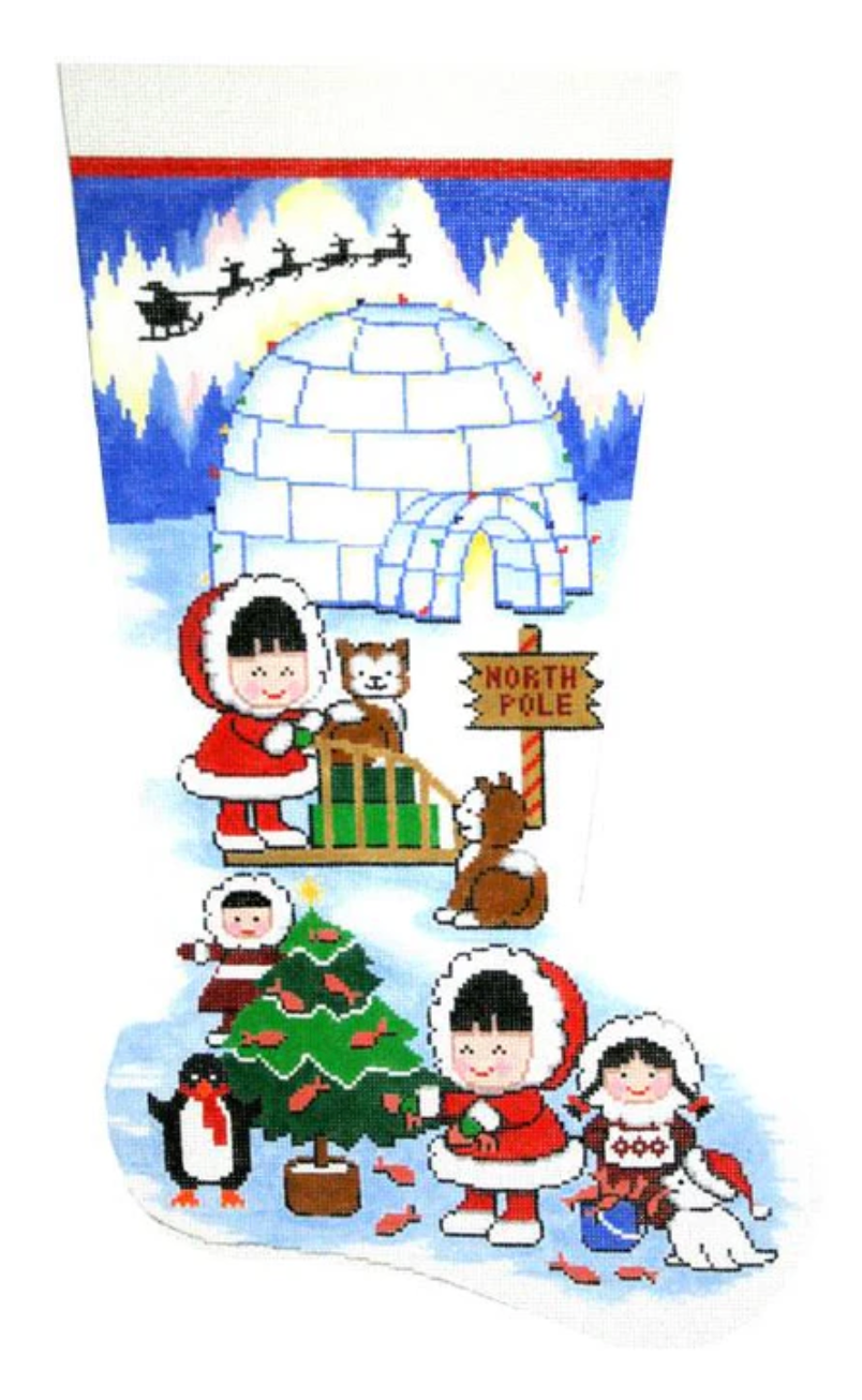Eskimo Frolics Christmas Stocking