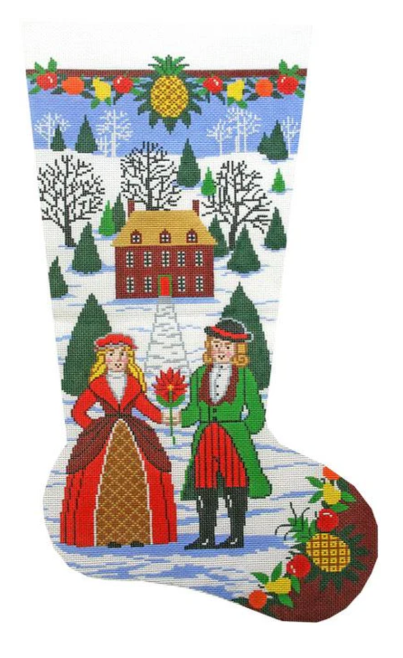 Williamsburg Folk Art Christmas Stocking