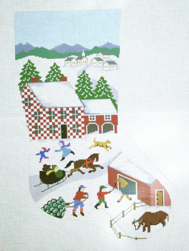 Folk Art Christmas Stocking