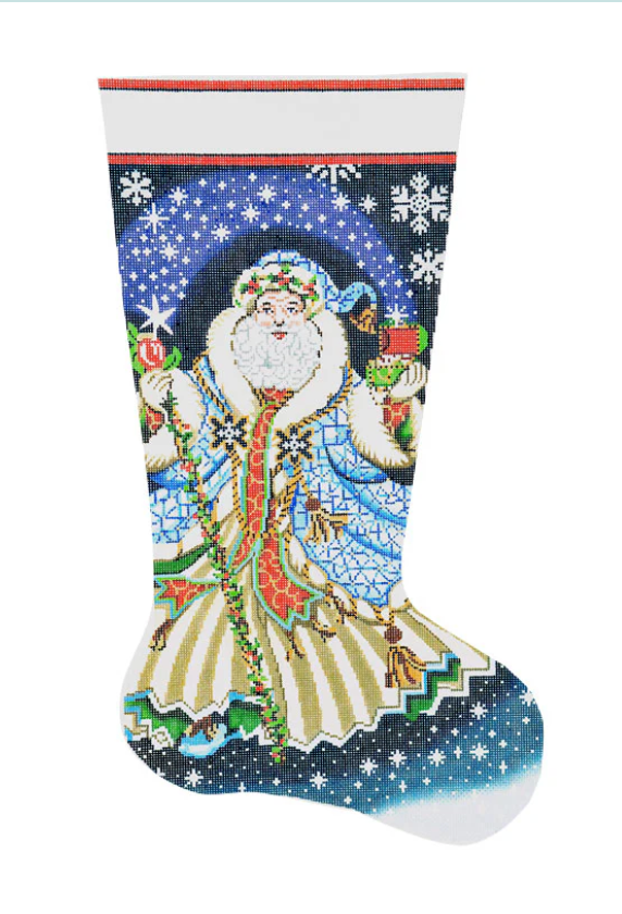 Santa with Blue Robe Christmas Stocking