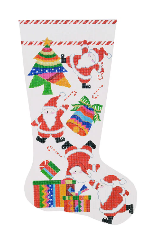 Tumbling Santas Christmas Stocking