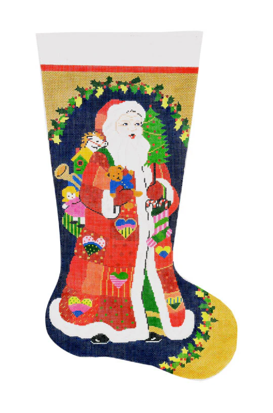 Heart Santa Christmas Stocking