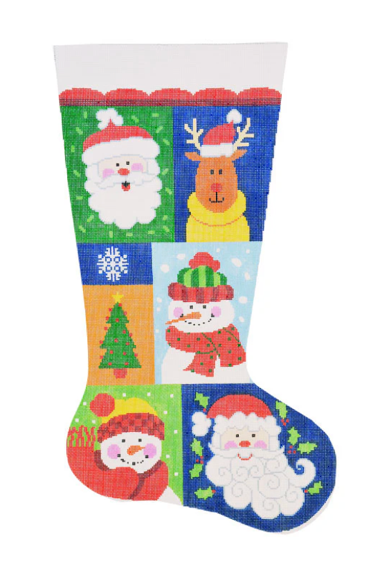 Holiday Friends Sampler #2 Christmas Stocking