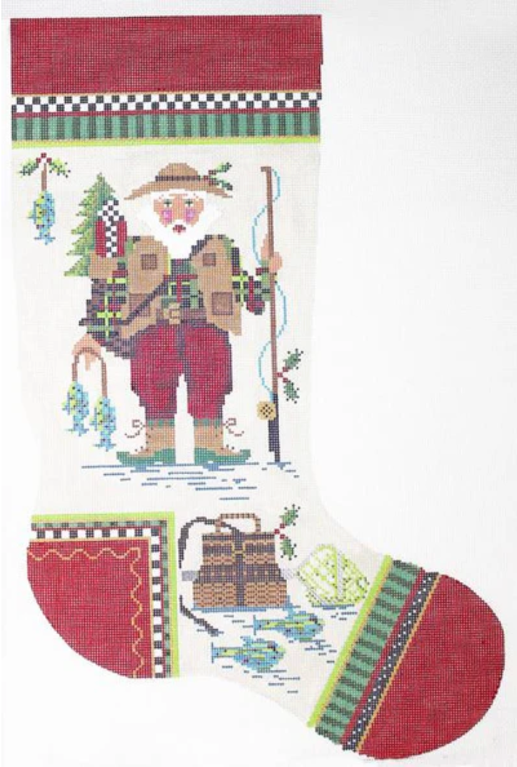 Santa the Fly-fisherman Christmas Stocking