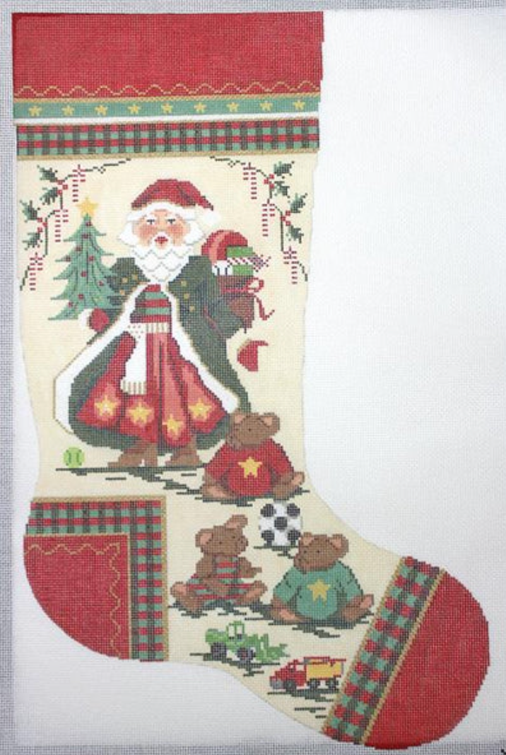 Santa and the Teddy Bears Christmas Stocking