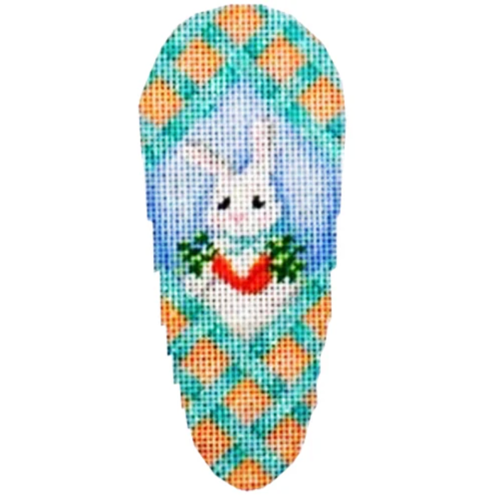 Aqua Lattice Bunny with Carrots Carrot Canvas