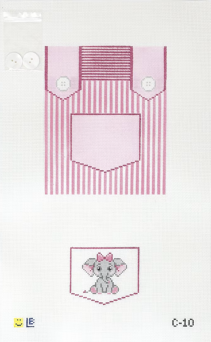 Overalls - Pink with Elephant
