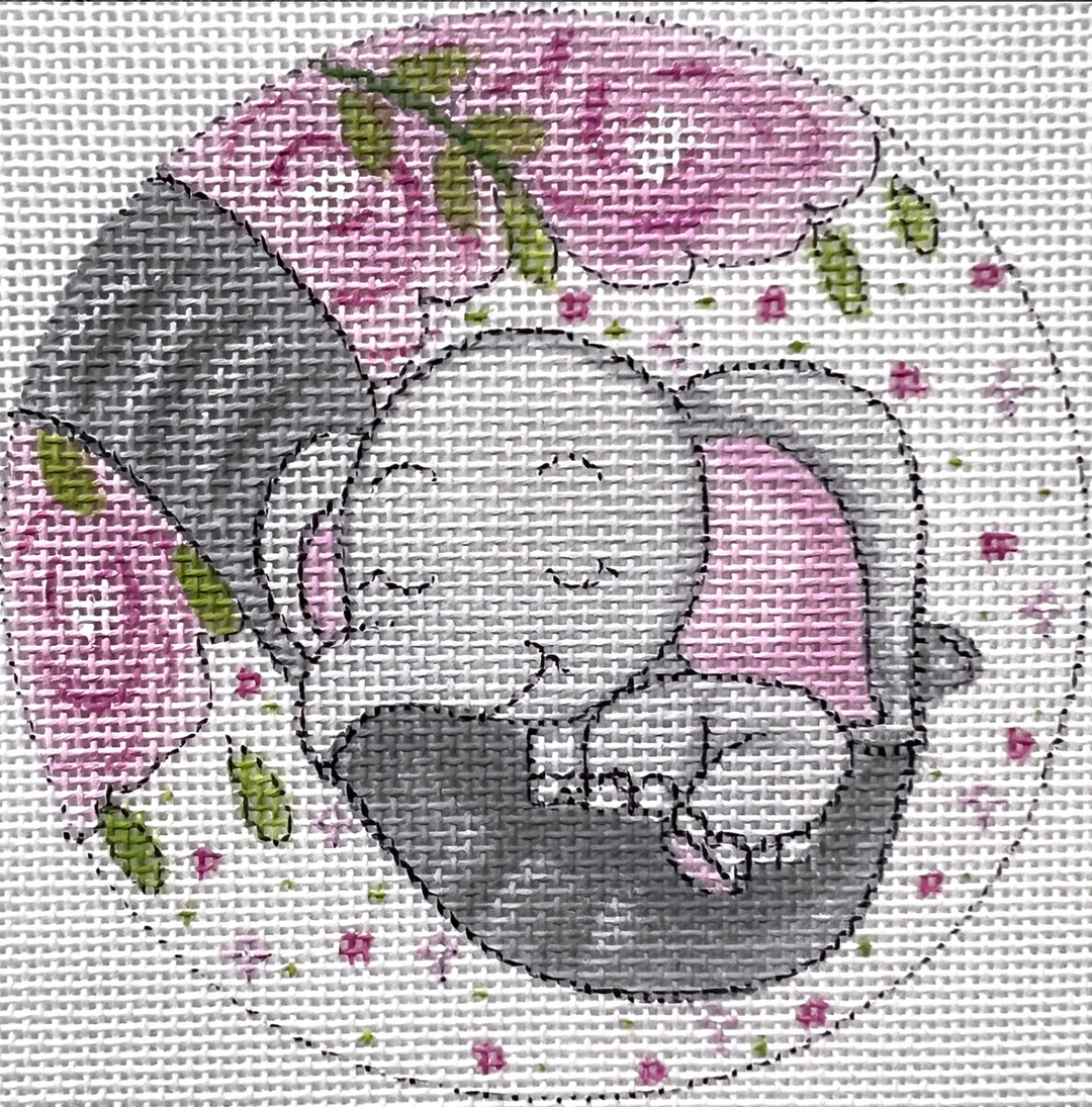 Baby Elephant with Flowers