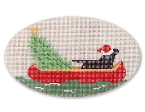 Canoeing Christmas Dog