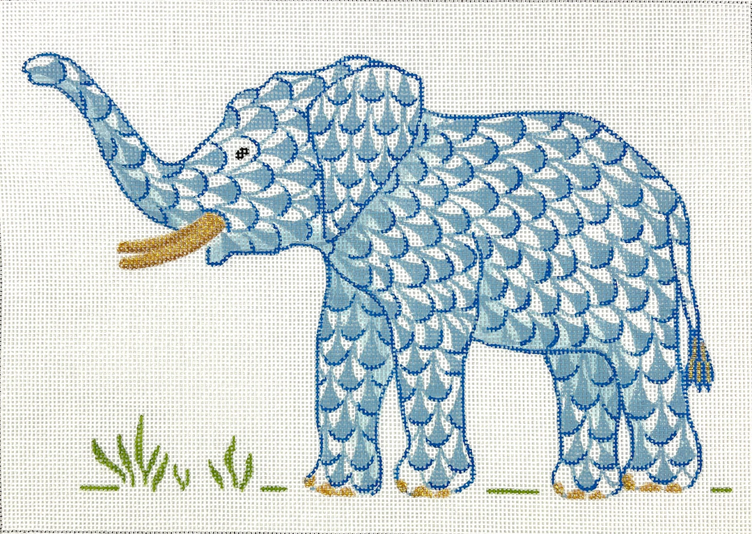 Fishnet Blue Elephant