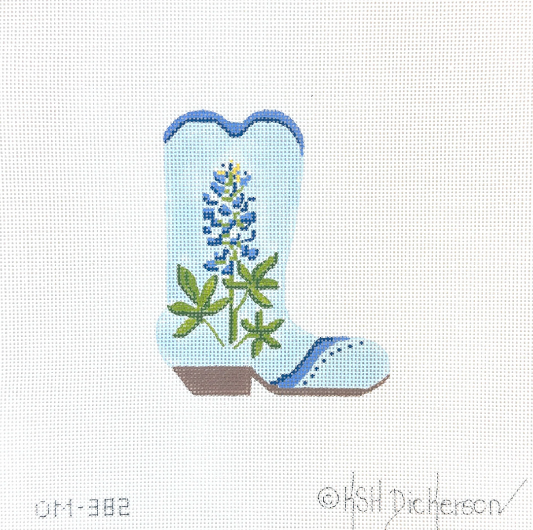 Mini Cowgirl Boot with Bluebonnets