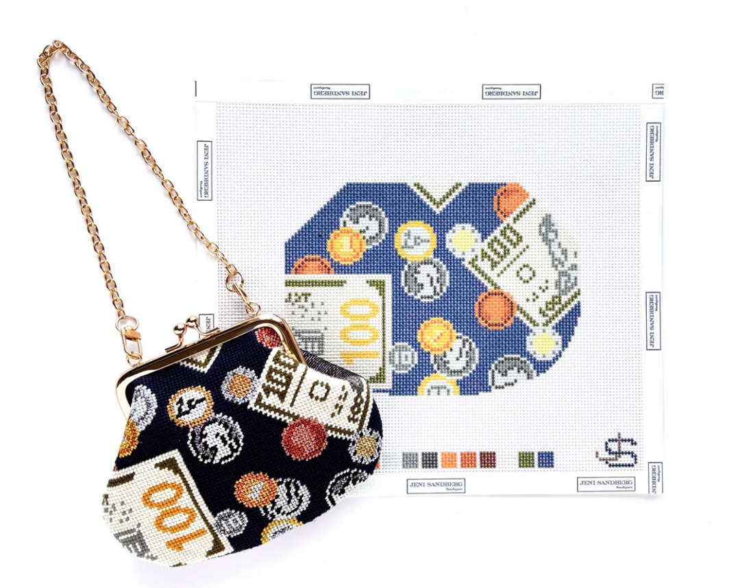 Coin Kiss Lock Bag Canvas