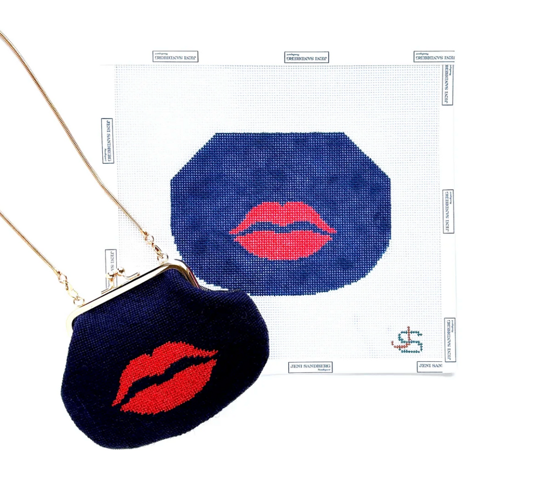 Lips Kiss Lock Bag Canvas