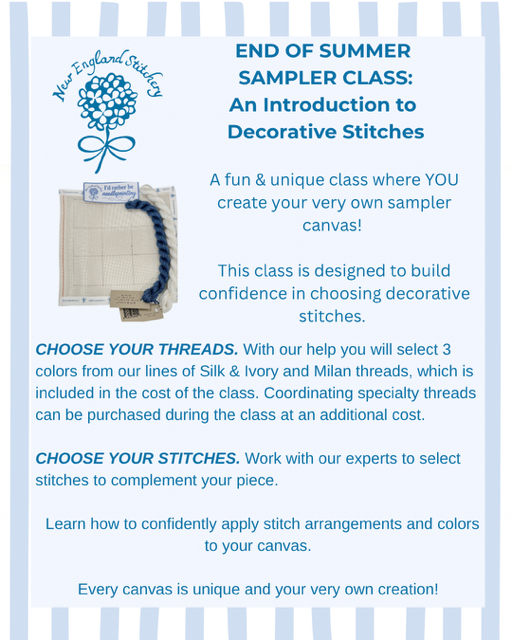 End of Summer Sampler: An Introduction to Decorative Stitches
