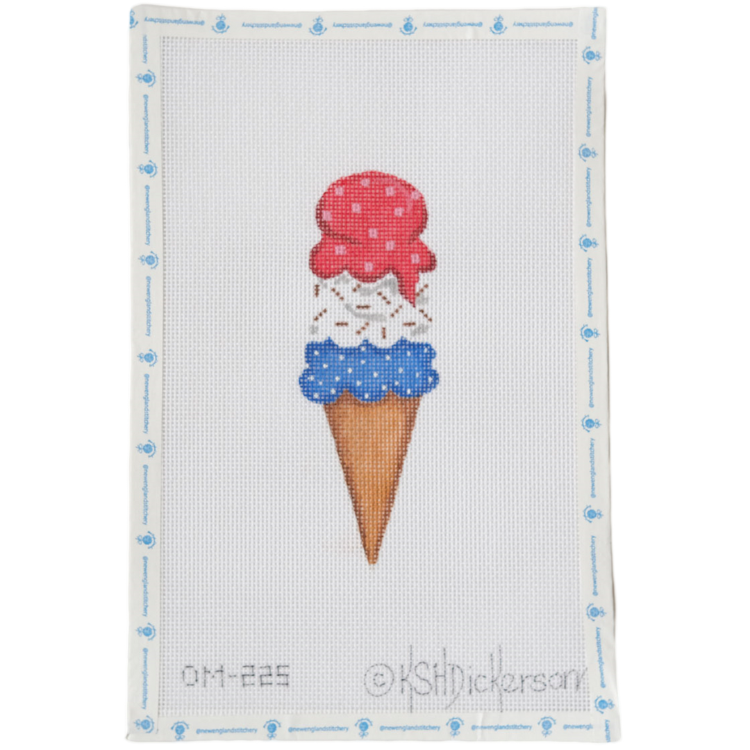 Red, White, and Blue Ice Cream Cone